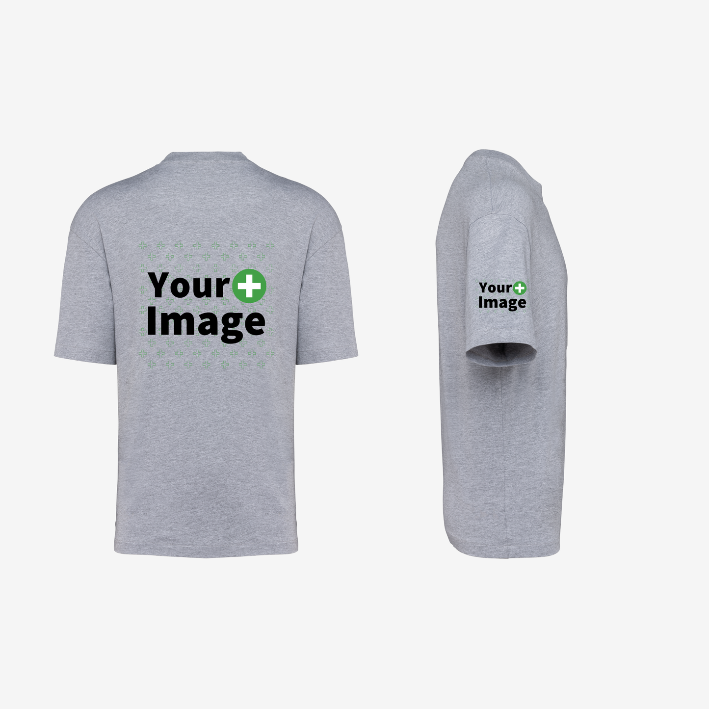 Custom Printed - OVERSIZED DROP SHOULDER T-SHIRT - Heather Slub Gray