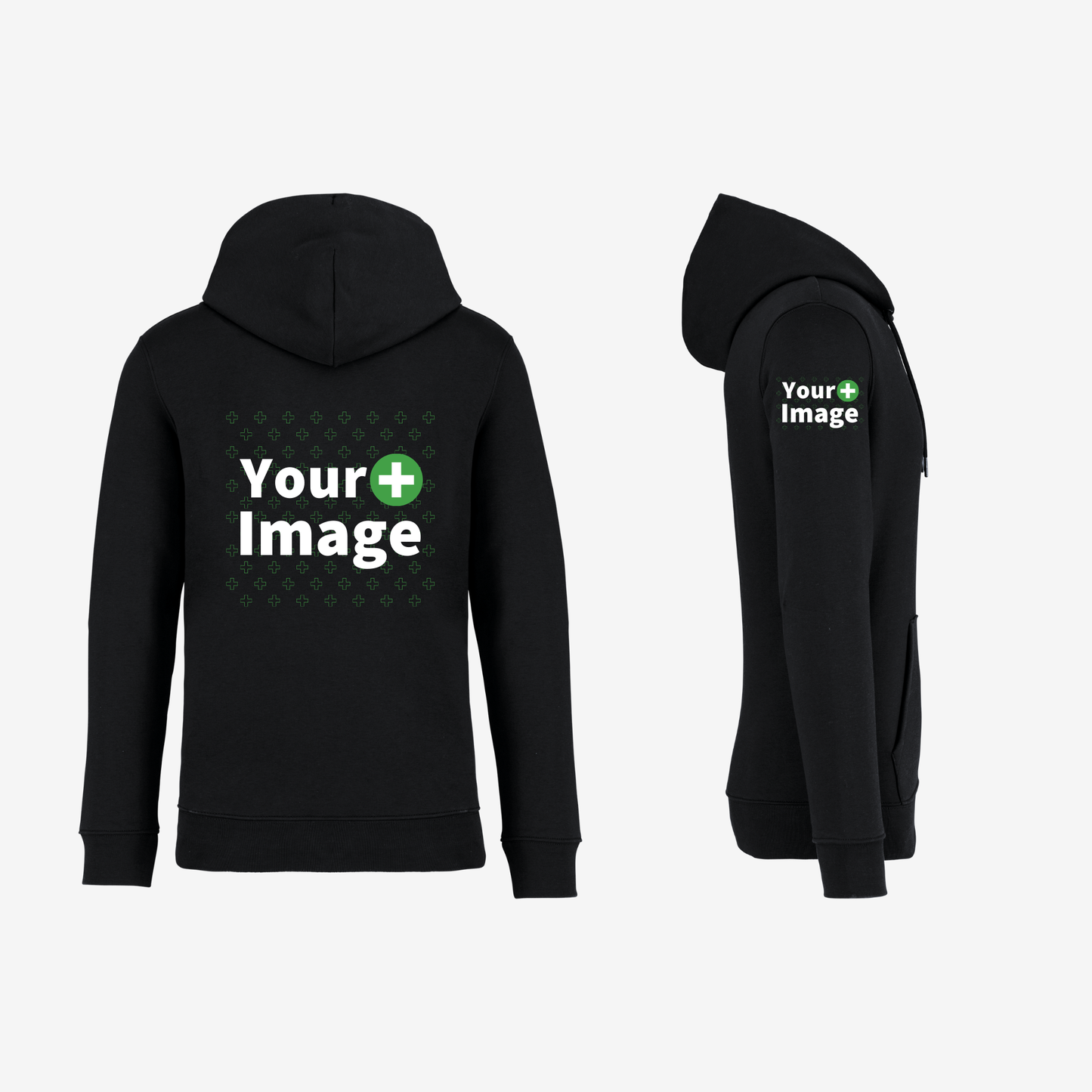 Custom Printed - HOODED SWEATSHIRT - Black