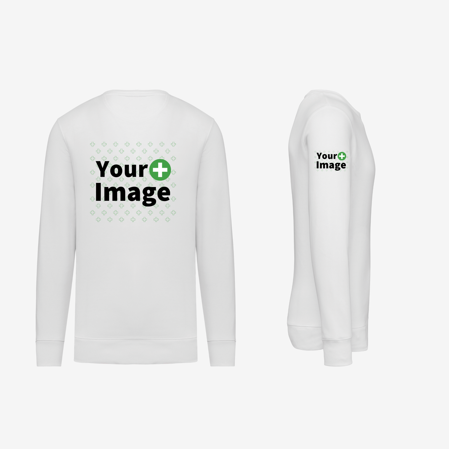 Custom Printed - CREW NECK SWEATSHIRT - White