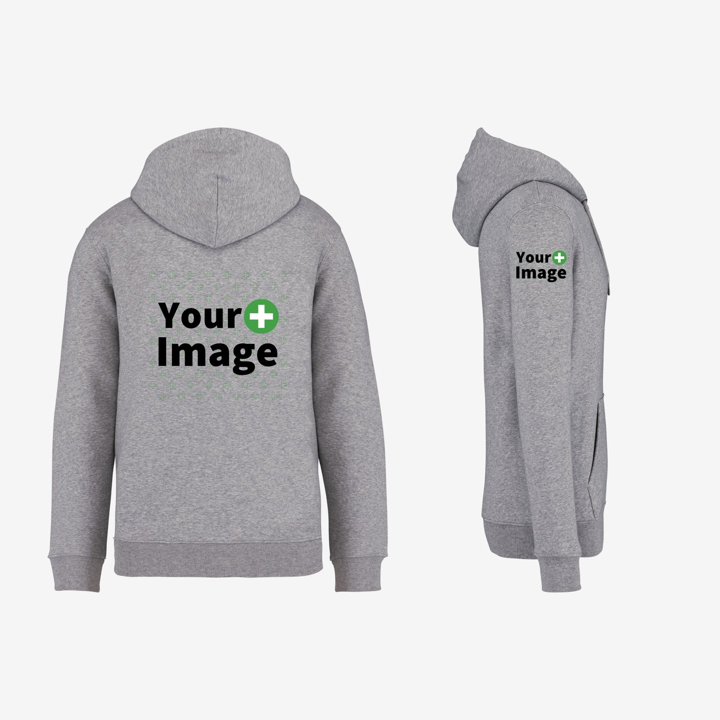 Custom Printed - HOODED SWEATSHIRT - Heather Slub Gray