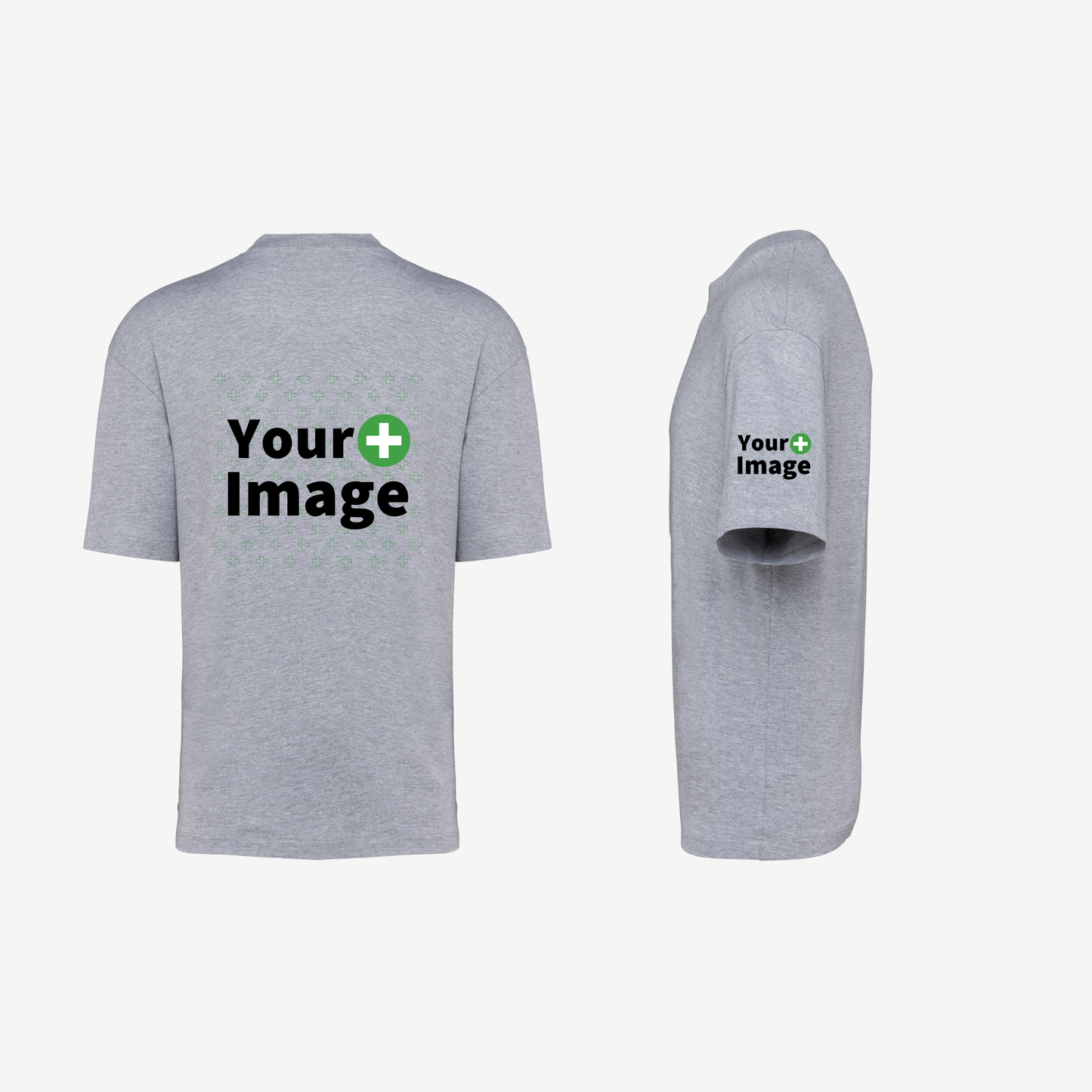 Custom Printed - OVERSIZED DROP SHOULDER T-SHIRT - Heather Slub Gray