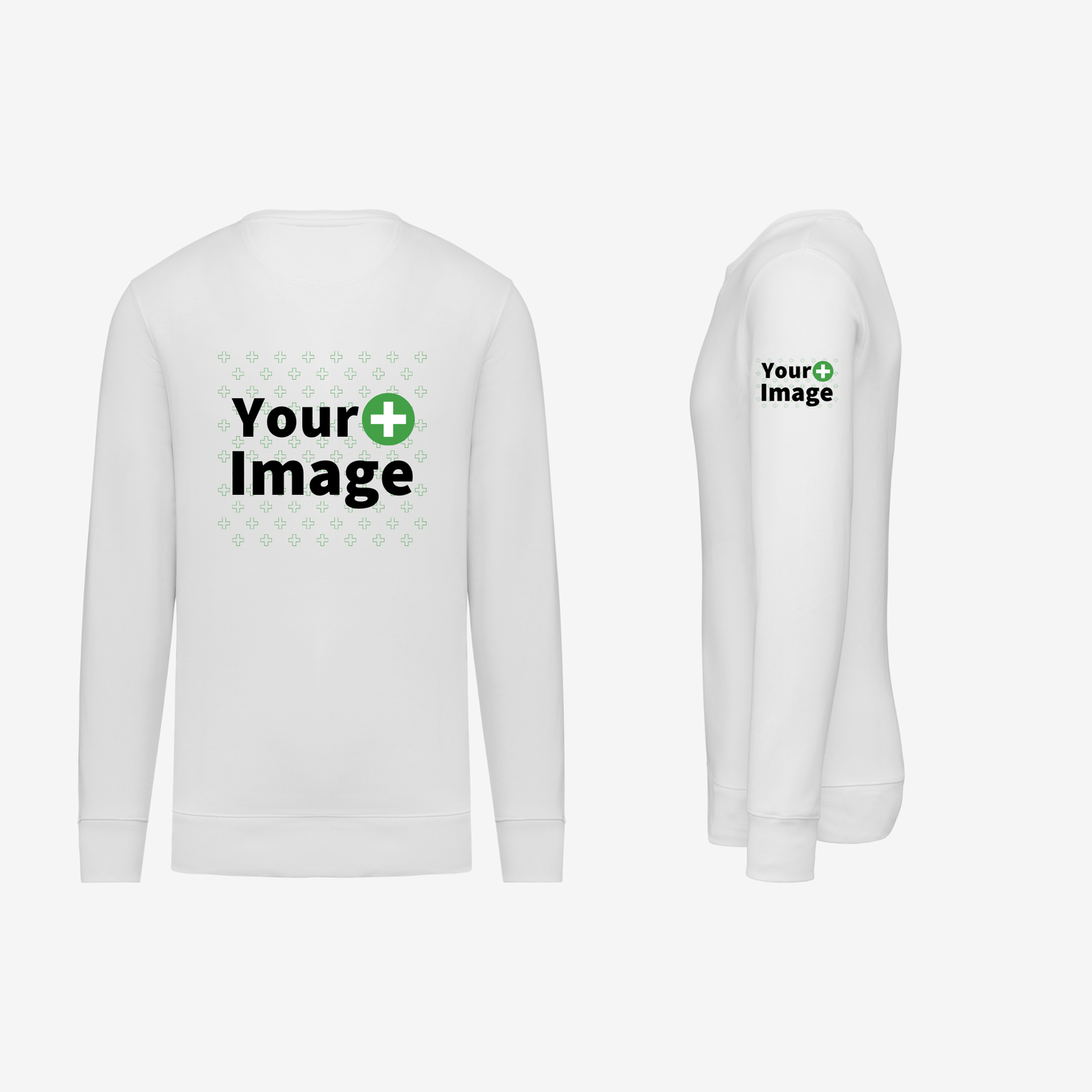 Custom Printed - CREW NECK SWEATSHIRT - White