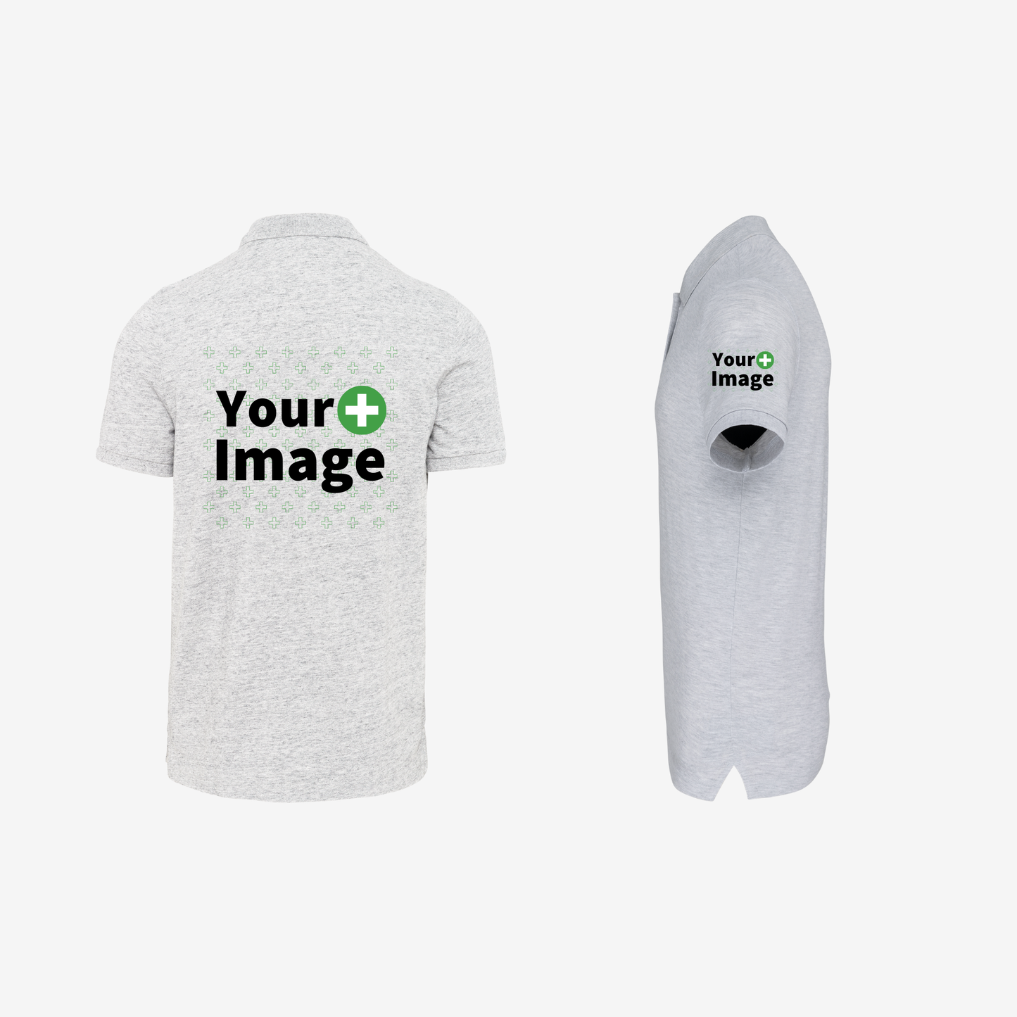 Custom Printed - SHORT SLEEVE POLO - Heather Ash Gray