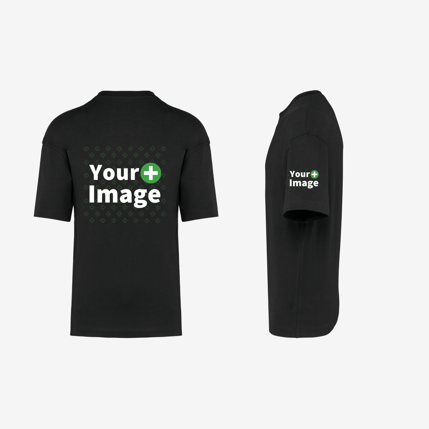 Custom Printed - OVERSIZED DROP SHOULDER T-SHIRT - Black