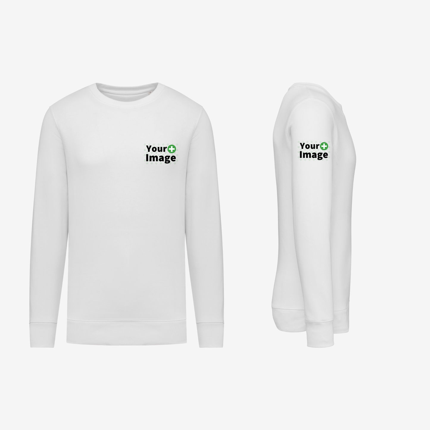 Custom Printed - CREW NECK SWEATSHIRT - White