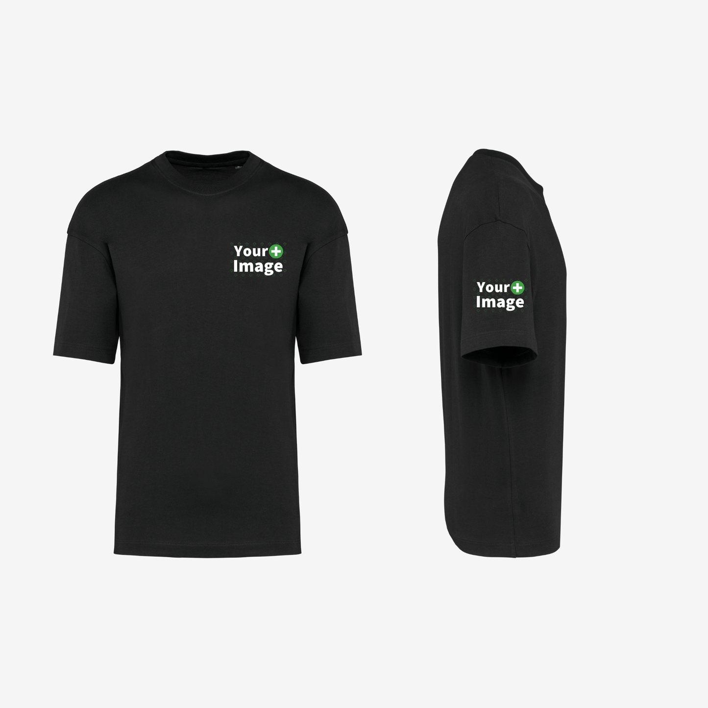 Custom Printed - OVERSIZED DROP SHOULDER T-SHIRT - Black