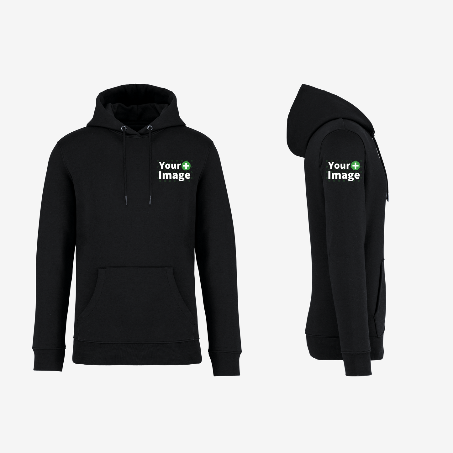 Custom Printed - HOODED SWEATSHIRT - Black