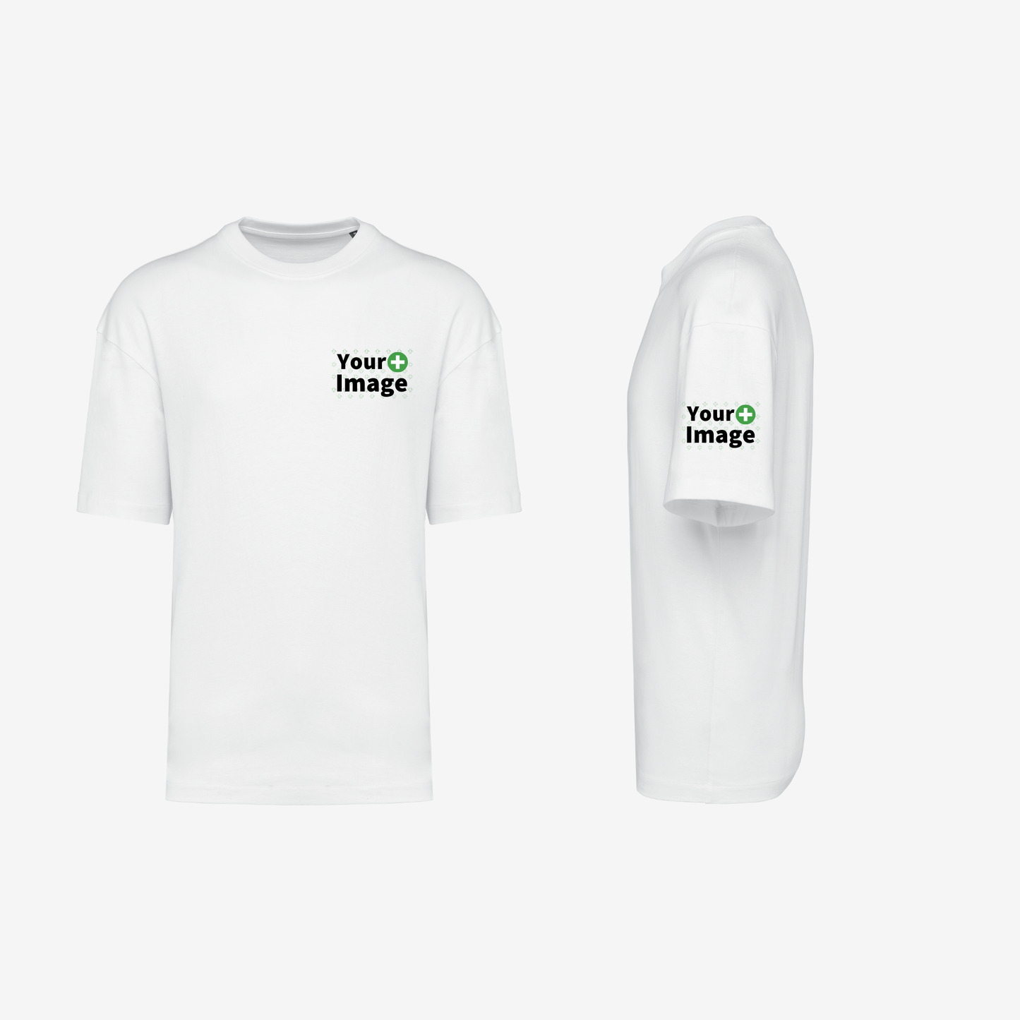 Custom Printed - OVERSIZED DROP SHOULDER T-SHIRT - White