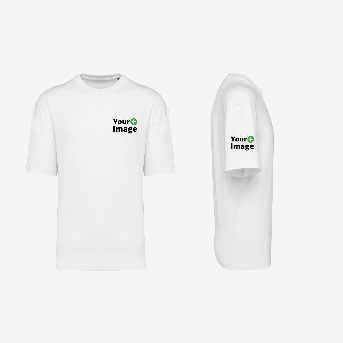 Custom Printed - OVERSIZED DROP SHOULDER T-SHIRT - White