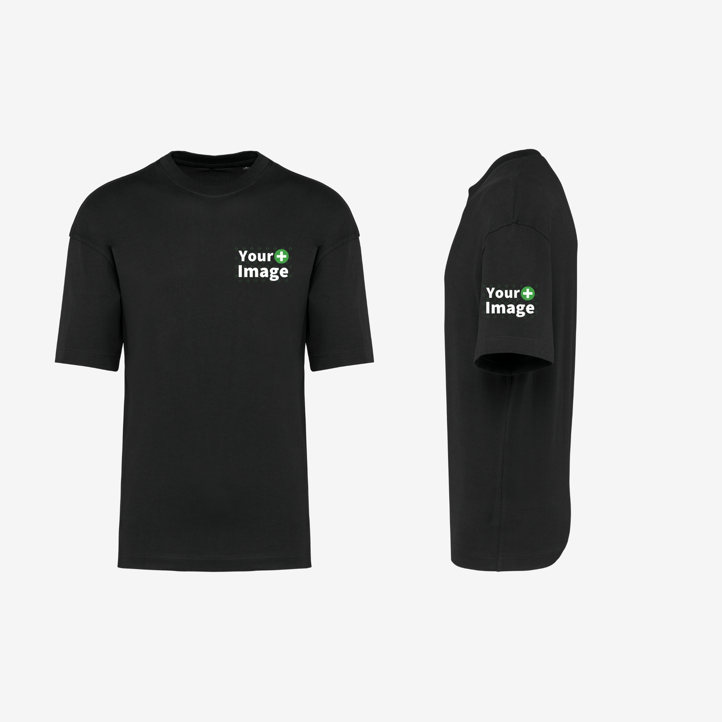 Custom Printed - OVERSIZED DROP SHOULDER T-SHIRT - Black
