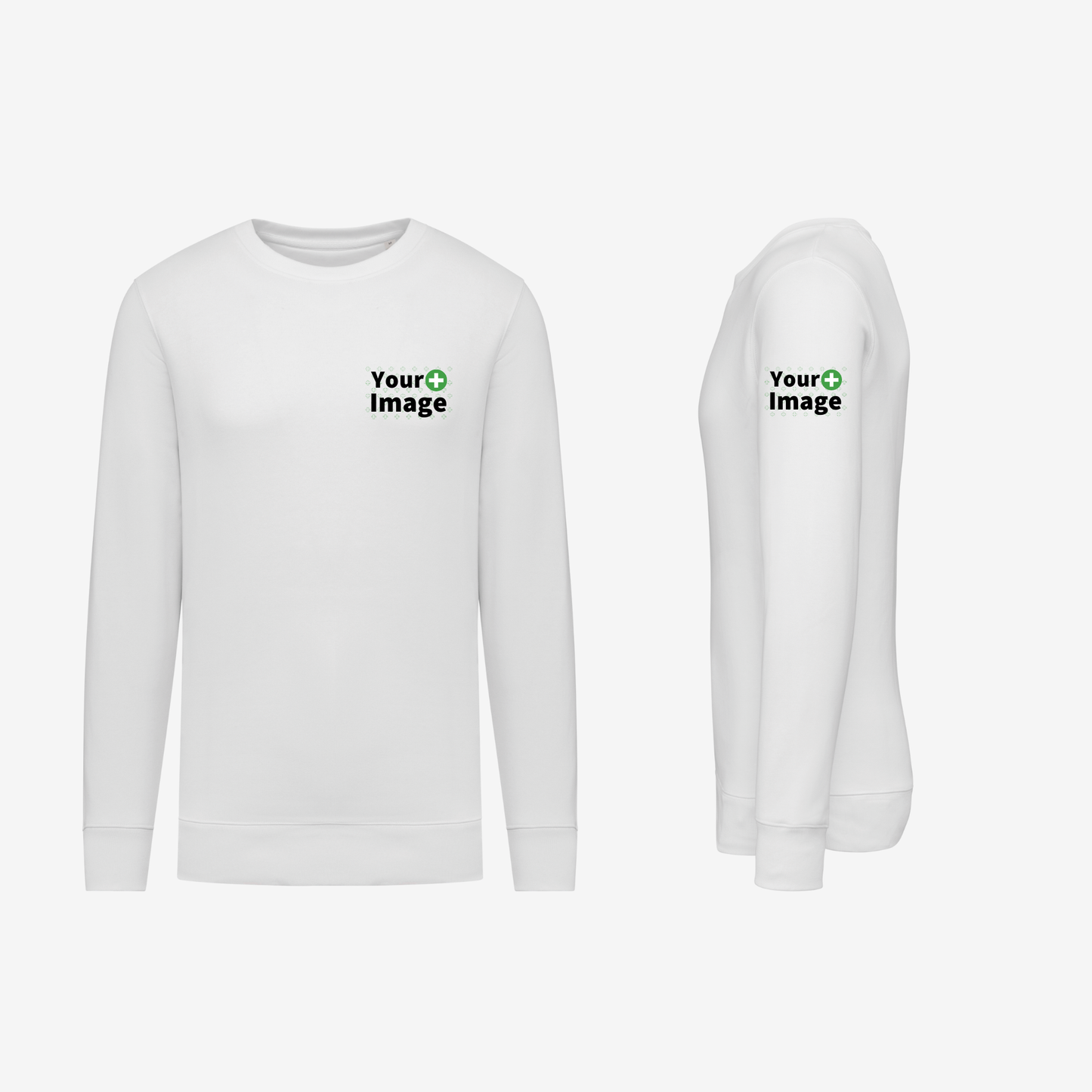 Custom Printed - CREW NECK SWEATSHIRT - White