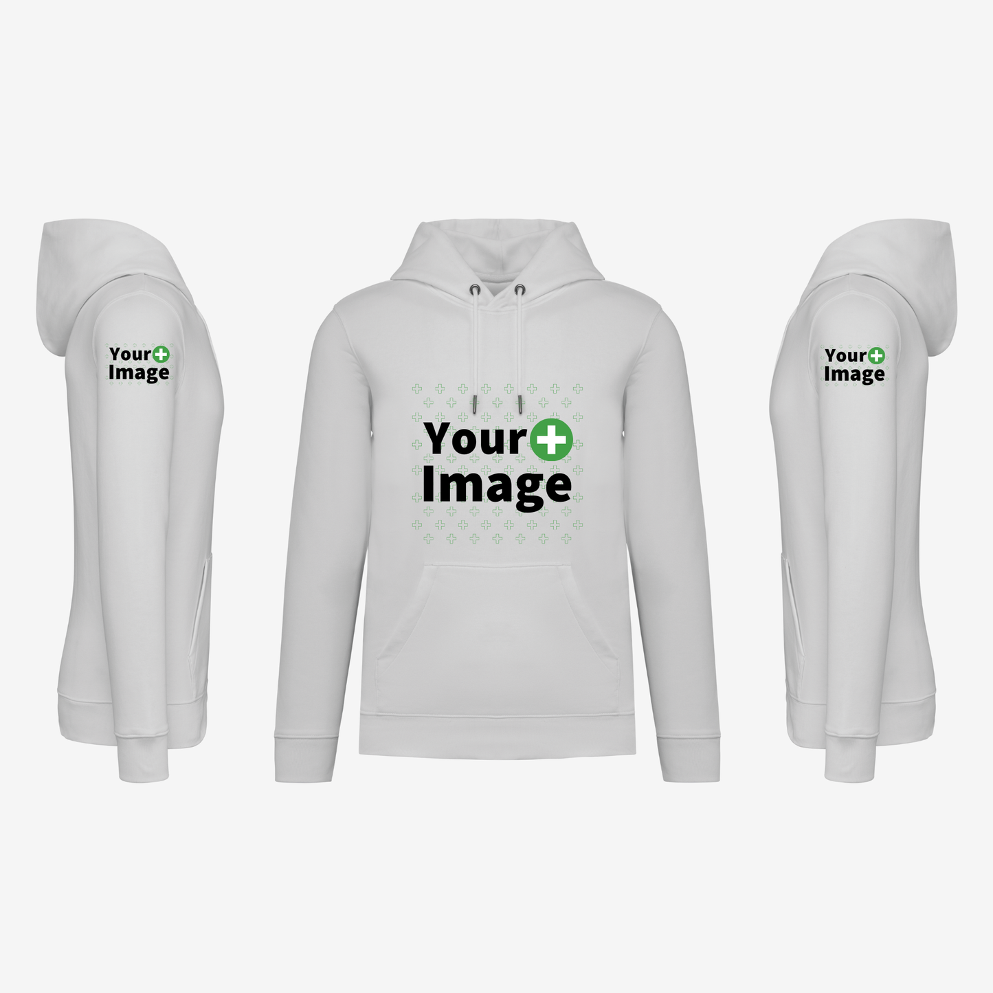 Custom Printed - HOODED SWEATSHIRT - White