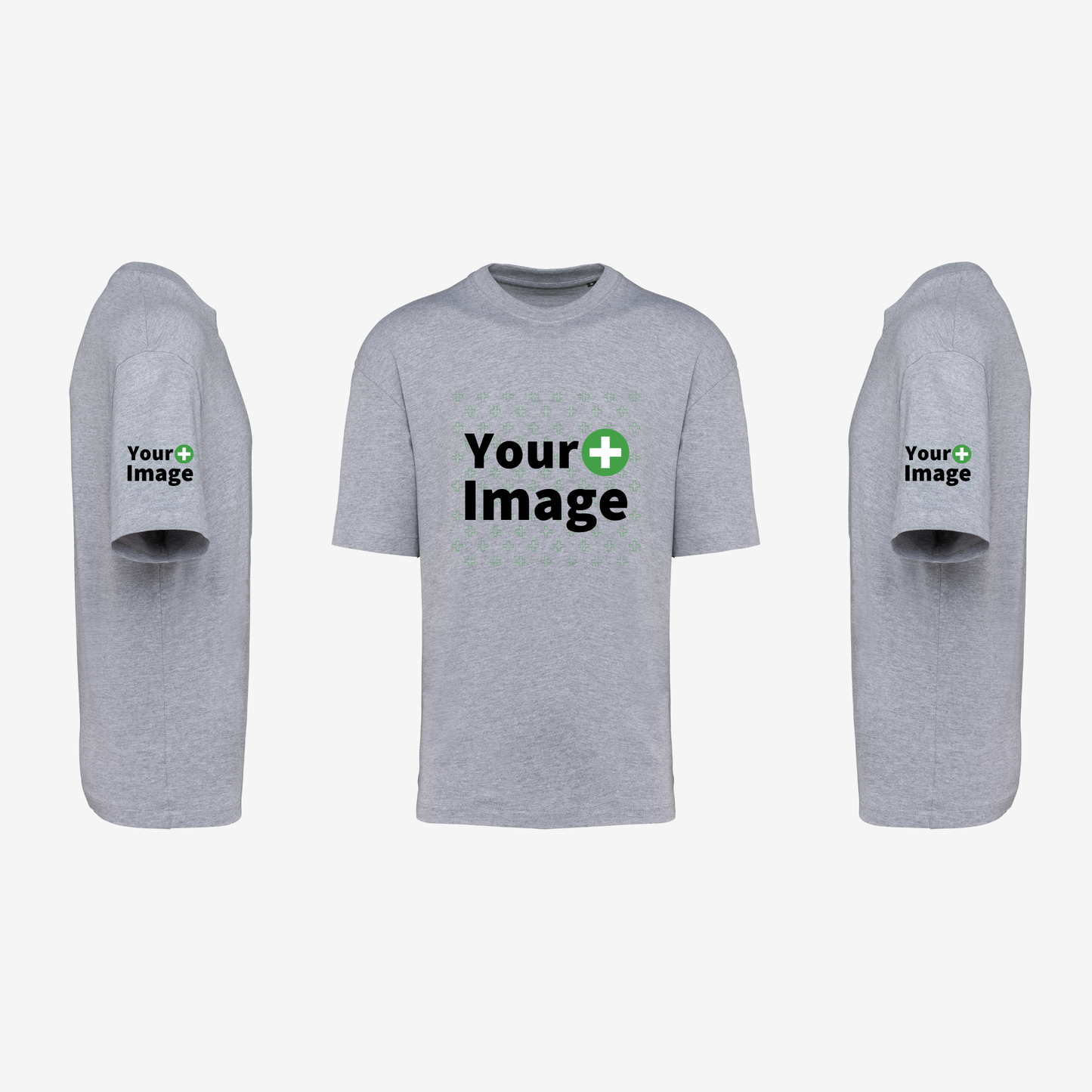 Custom Printed - OVERSIZED DROP SHOULDER T-SHIRT - Heather Slub Gray