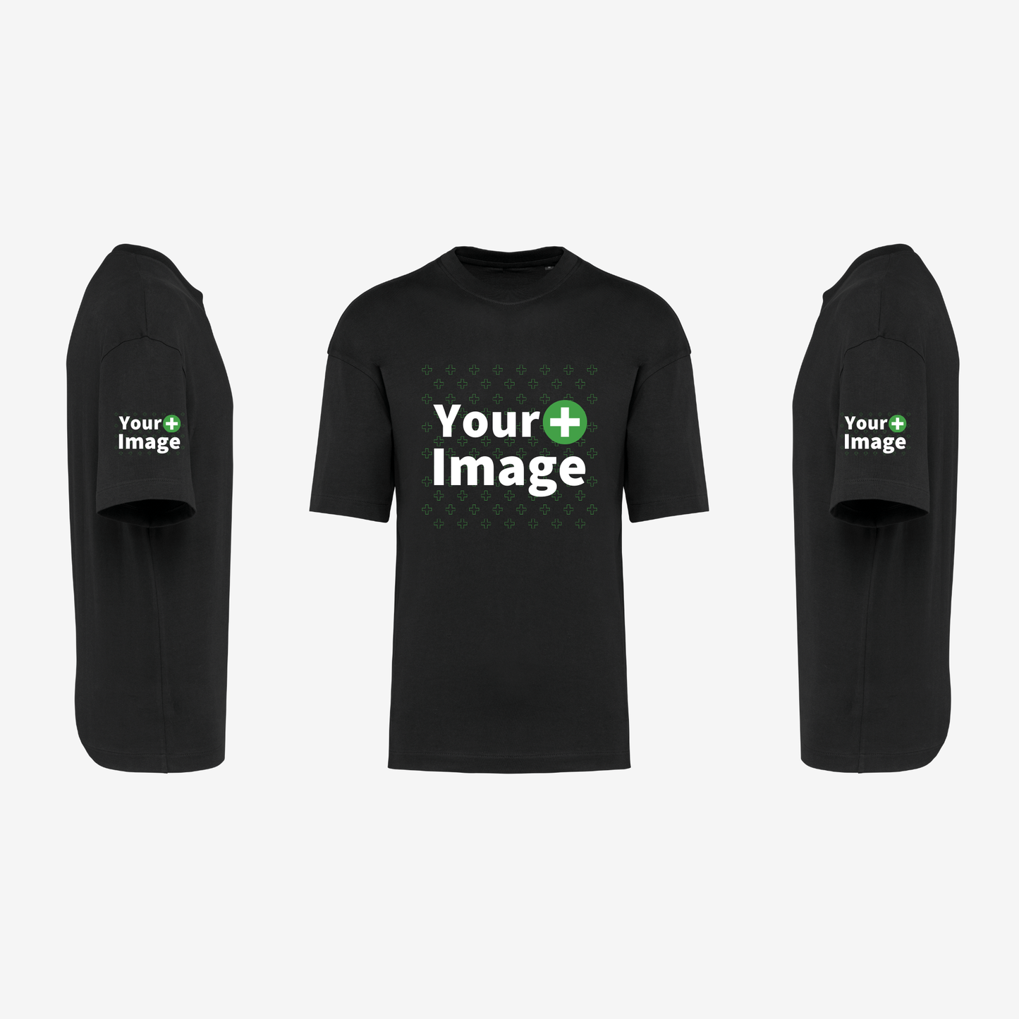 Custom Printed - OVERSIZED DROP SHOULDER T-SHIRT - Black