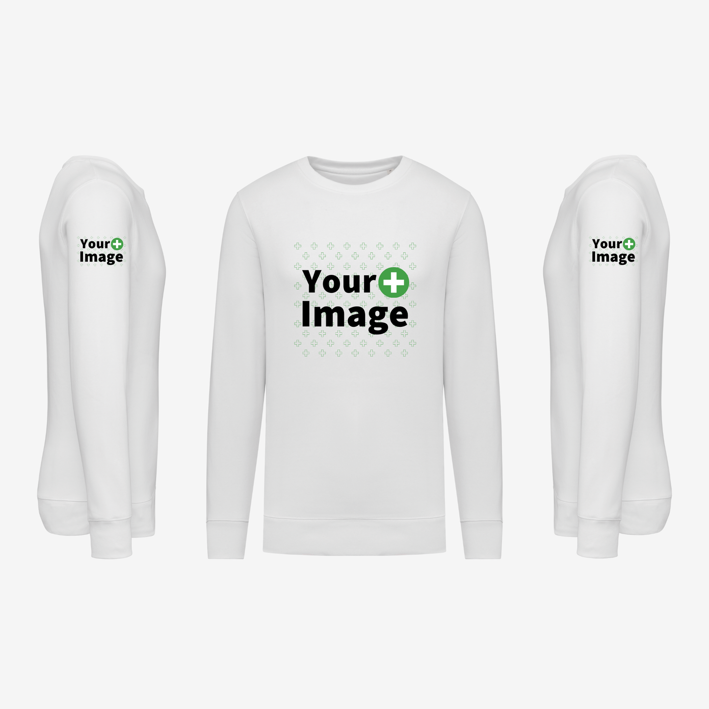 Custom Printed - CREW NECK SWEATSHIRT - White