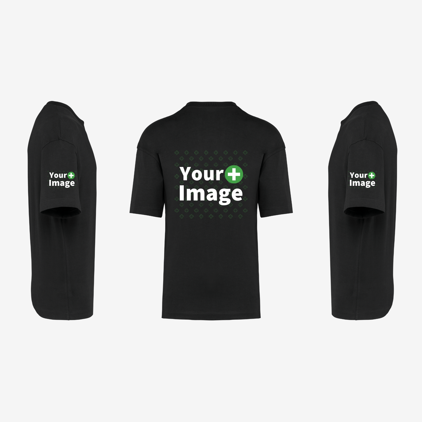 Custom Printed - OVERSIZED DROP SHOULDER T-SHIRT - Black