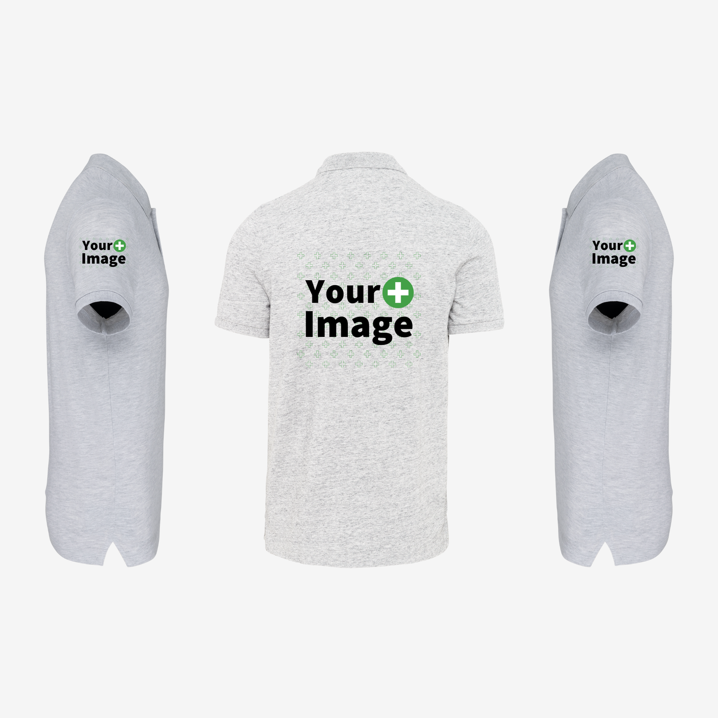 Custom Printed - SHORT SLEEVE POLO - Heather Ash Gray
