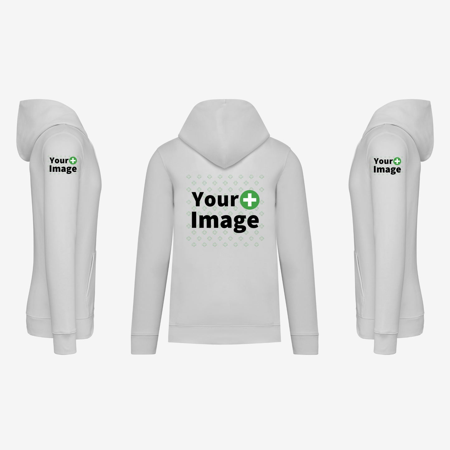 Custom Printed - HOODED SWEATSHIRT - White