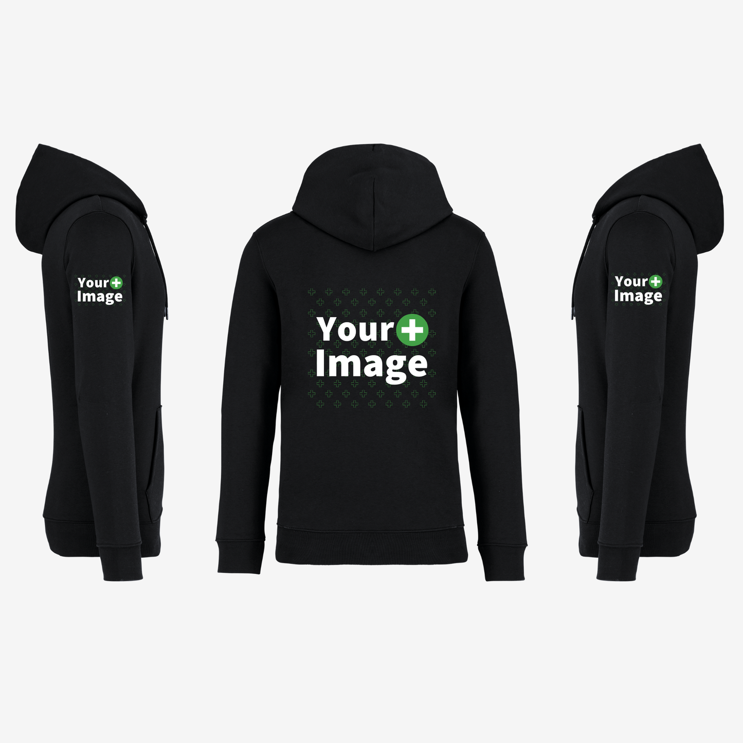 Custom Printed - HOODED SWEATSHIRT - Black