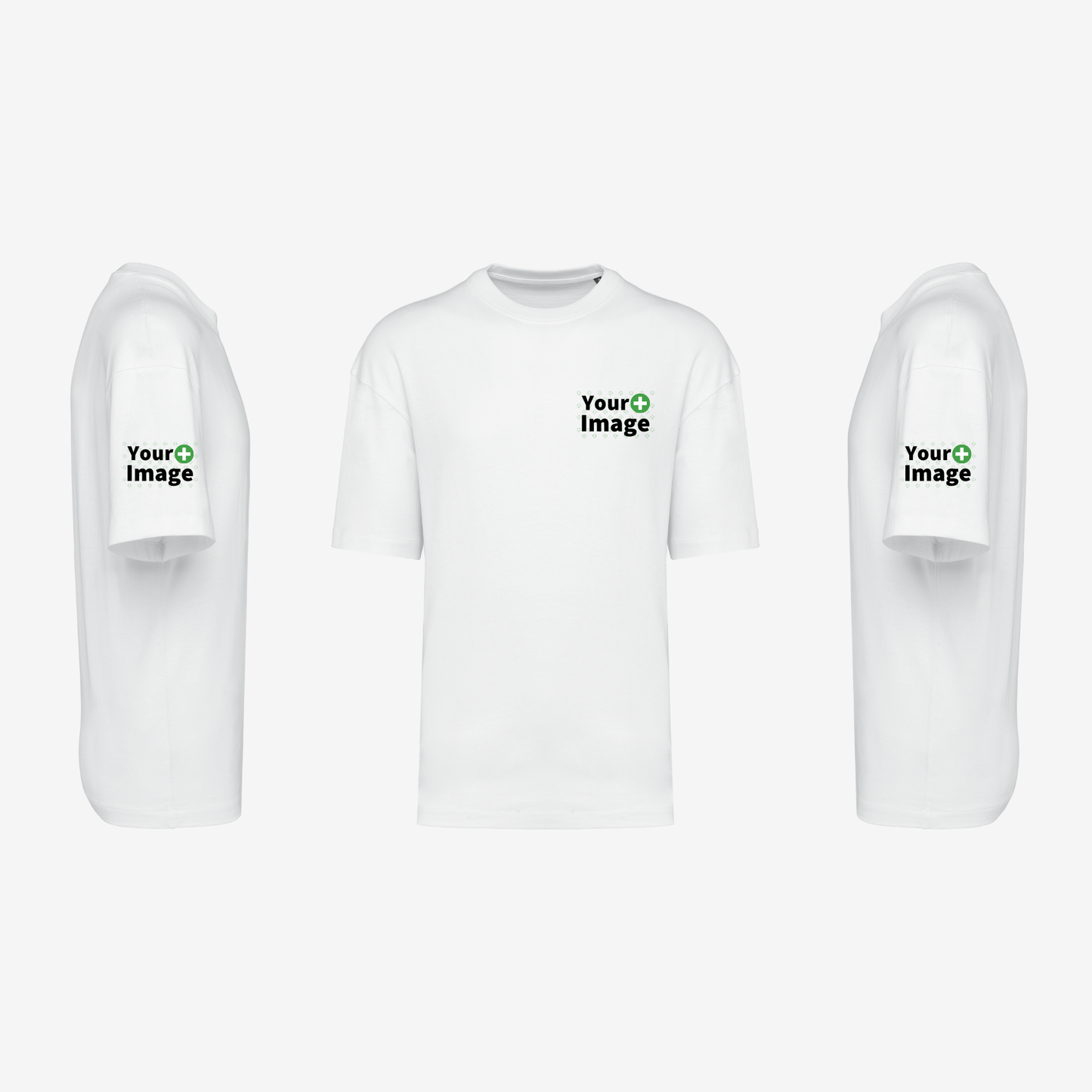 Custom Printed - OVERSIZED DROP SHOULDER T-SHIRT - White