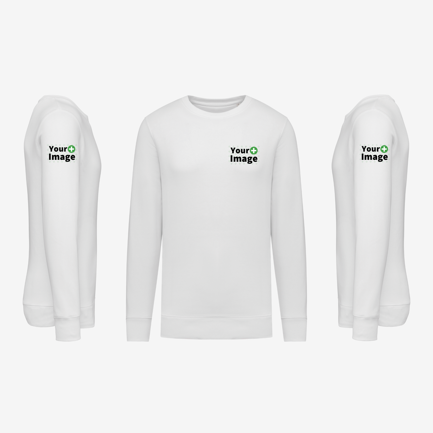 Custom Printed - CREW NECK SWEATSHIRT - White