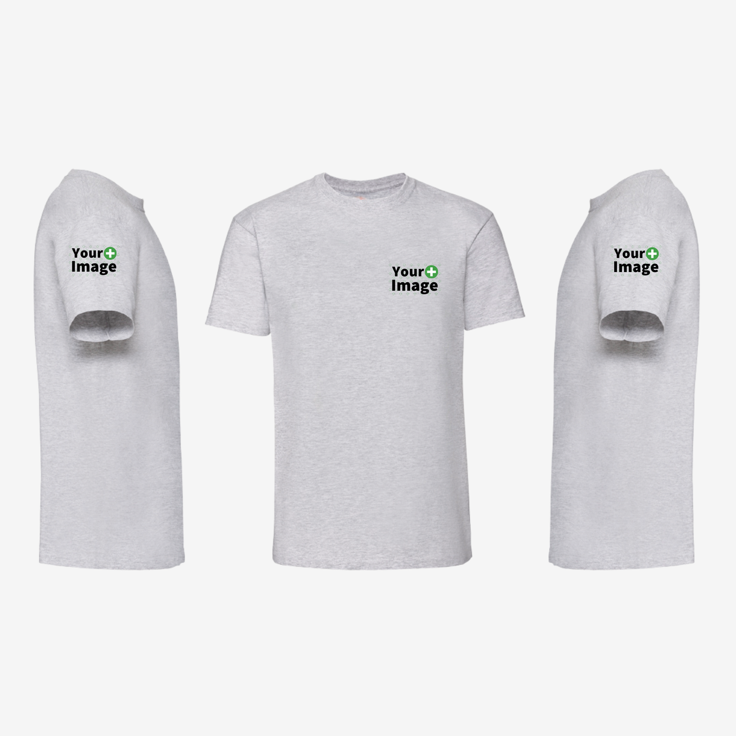 Custom Printed - REGULAR FIT T-SHIRT - Heather Ash Gray