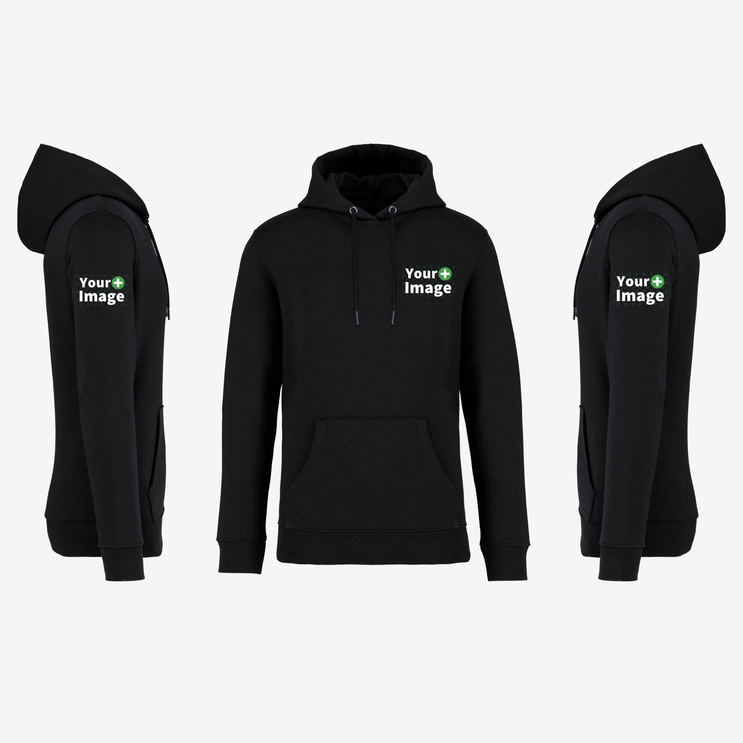 Custom Printed - HOODED SWEATSHIRT - Black