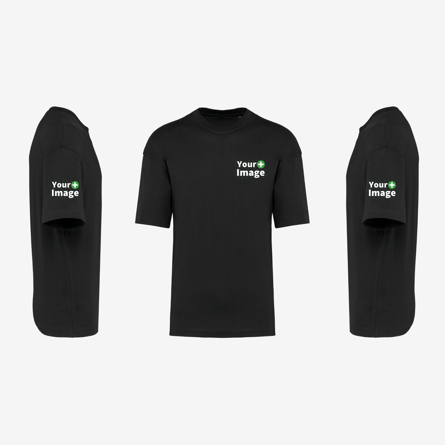 Custom Printed - OVERSIZED DROP SHOULDER T-SHIRT - Black