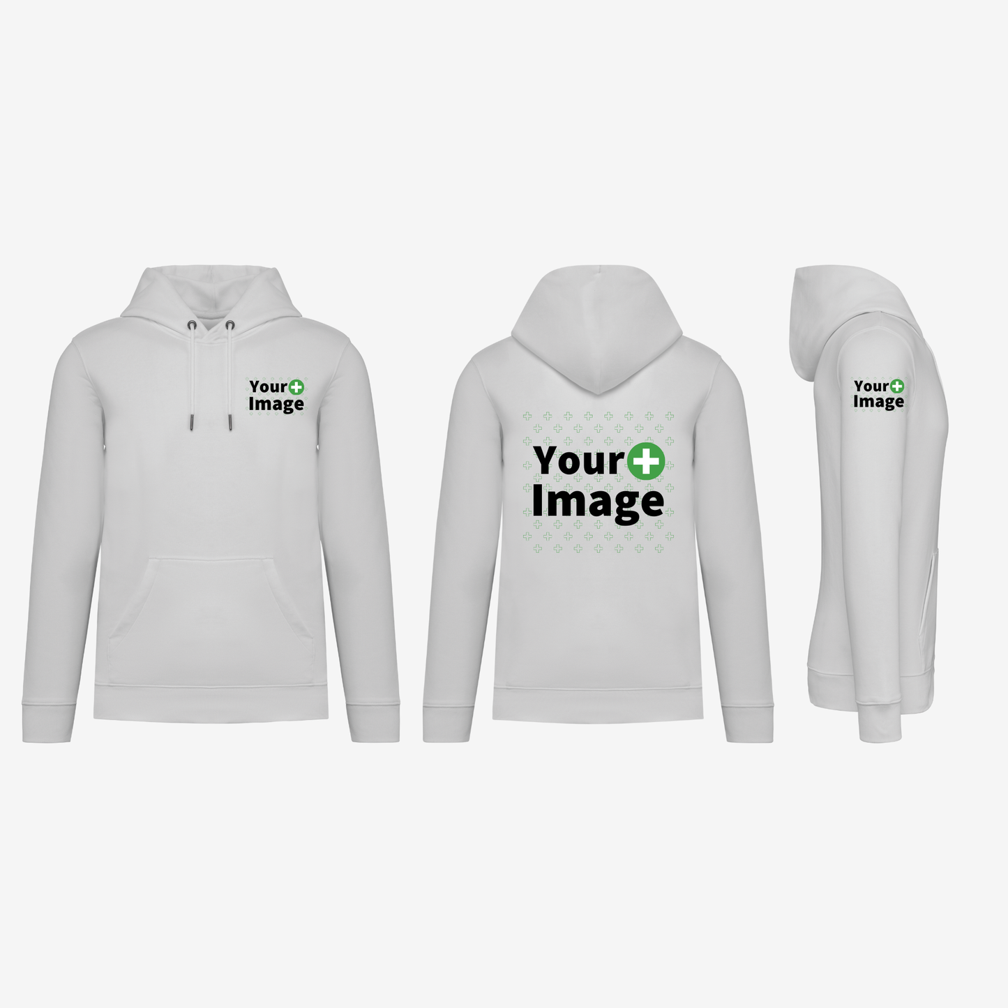 Custom Printed - HOODED SWEATSHIRT - White