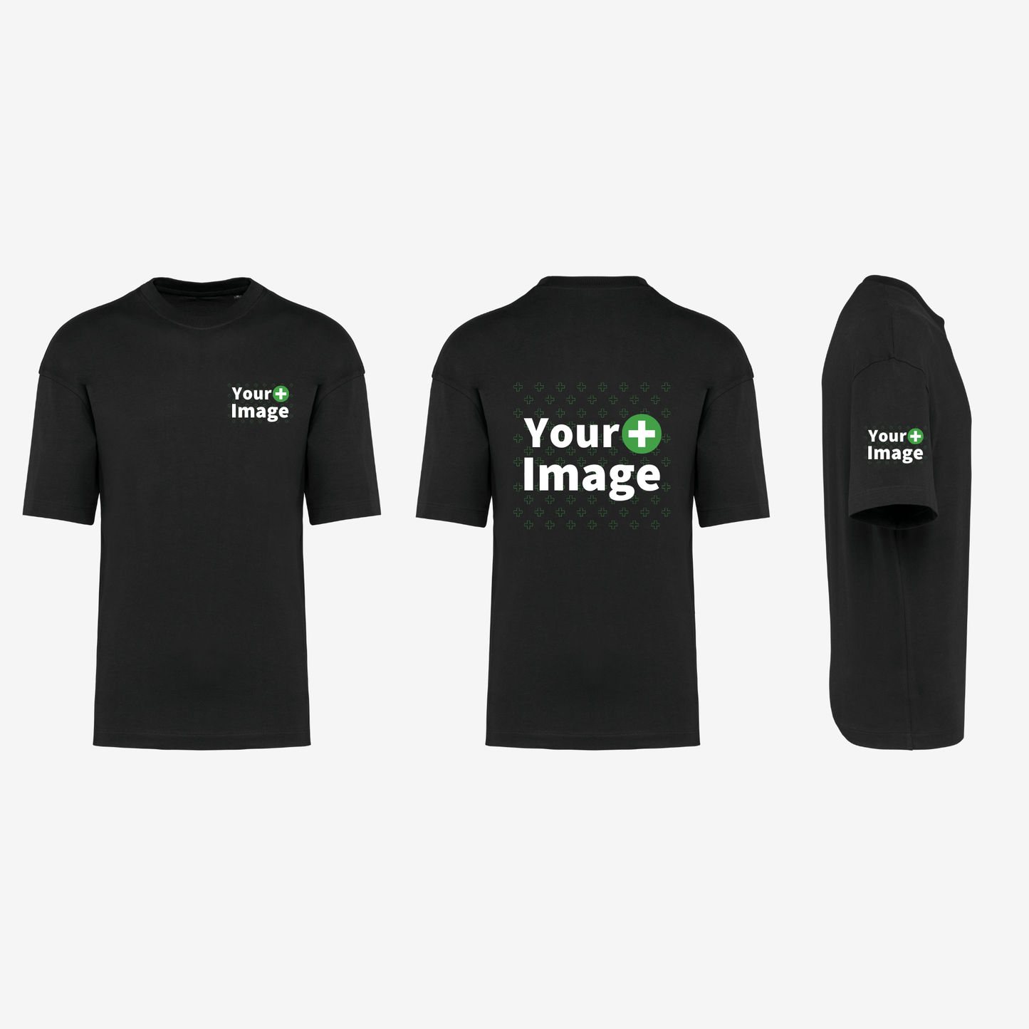 Custom Printed - OVERSIZED DROP SHOULDER T-SHIRT - Black
