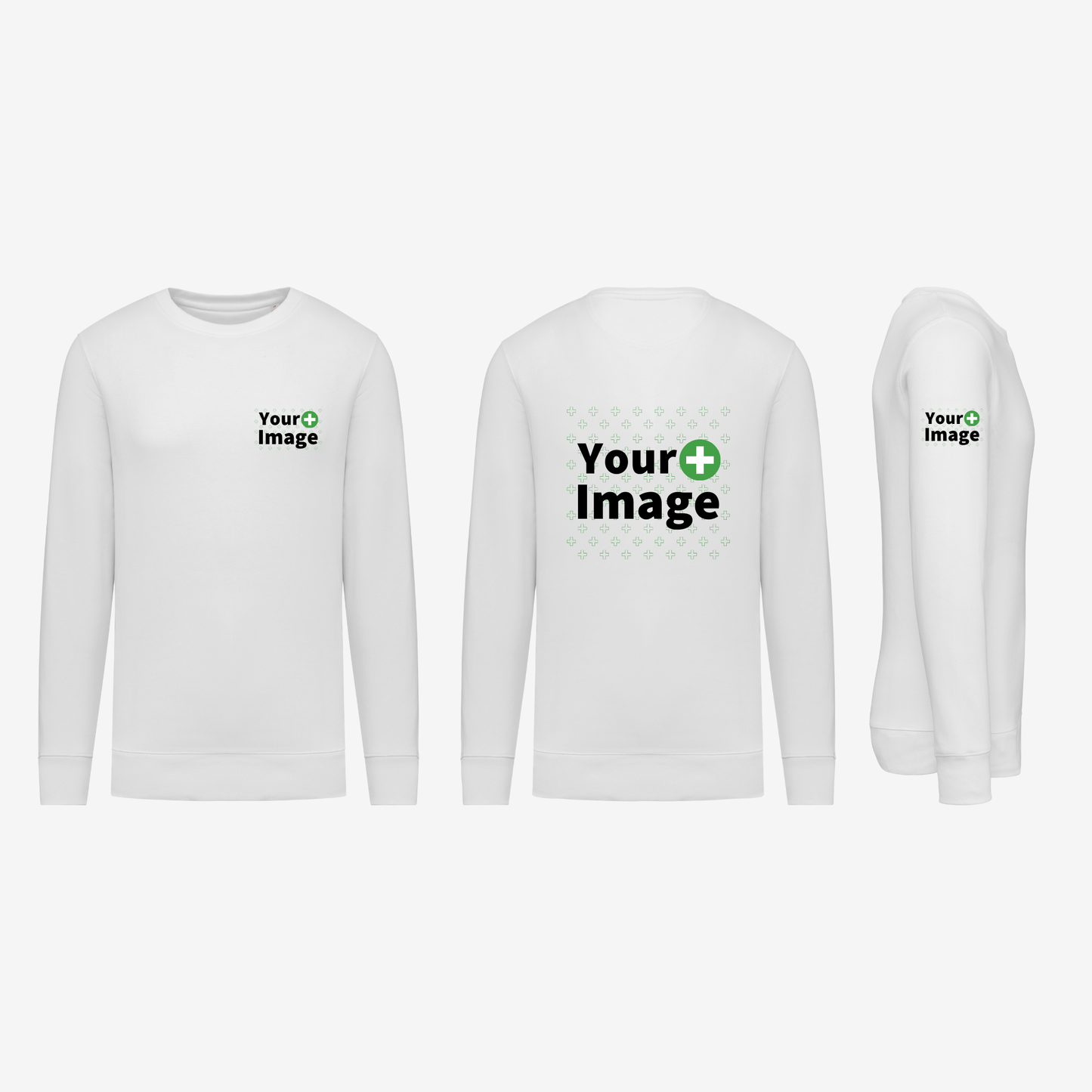 Custom Printed - CREW NECK SWEATSHIRT - White