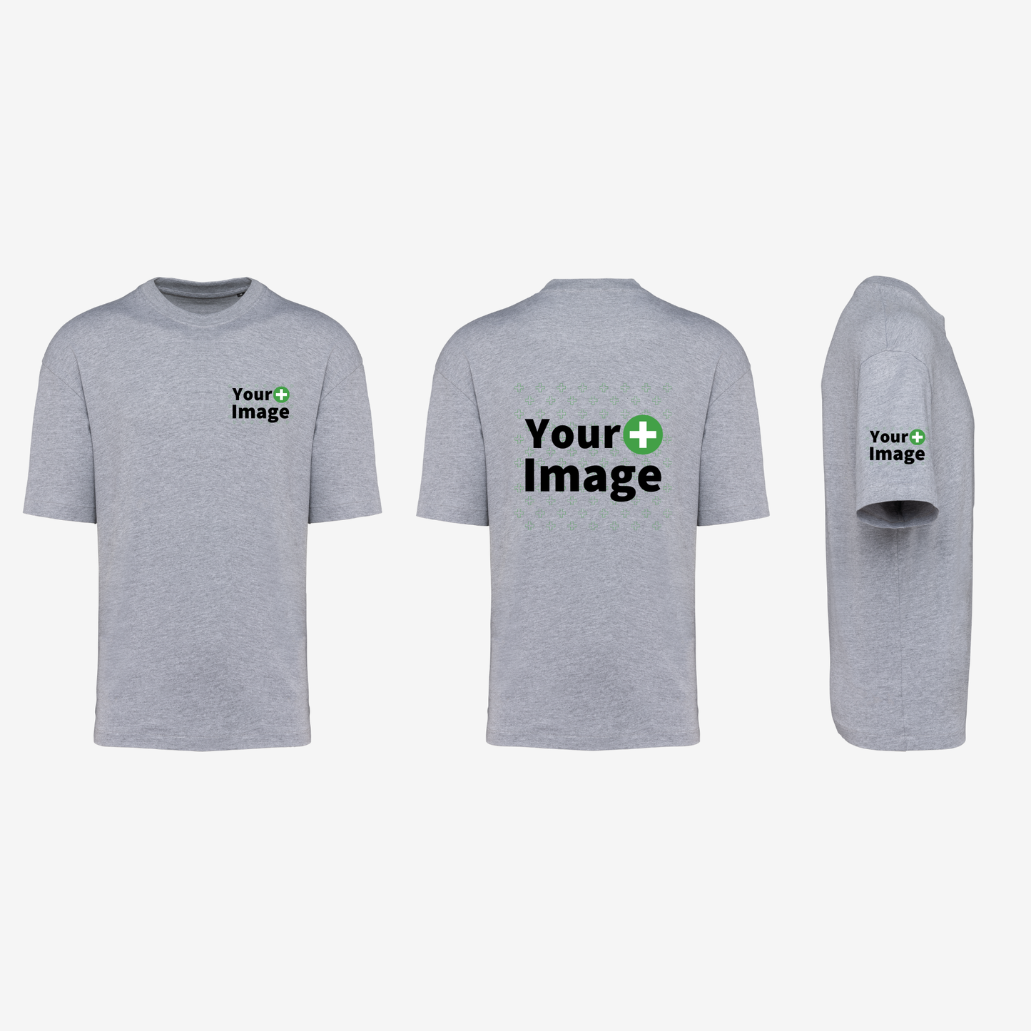 Custom Printed - OVERSIZED DROP SHOULDER T-SHIRT - Heather Slub Gray