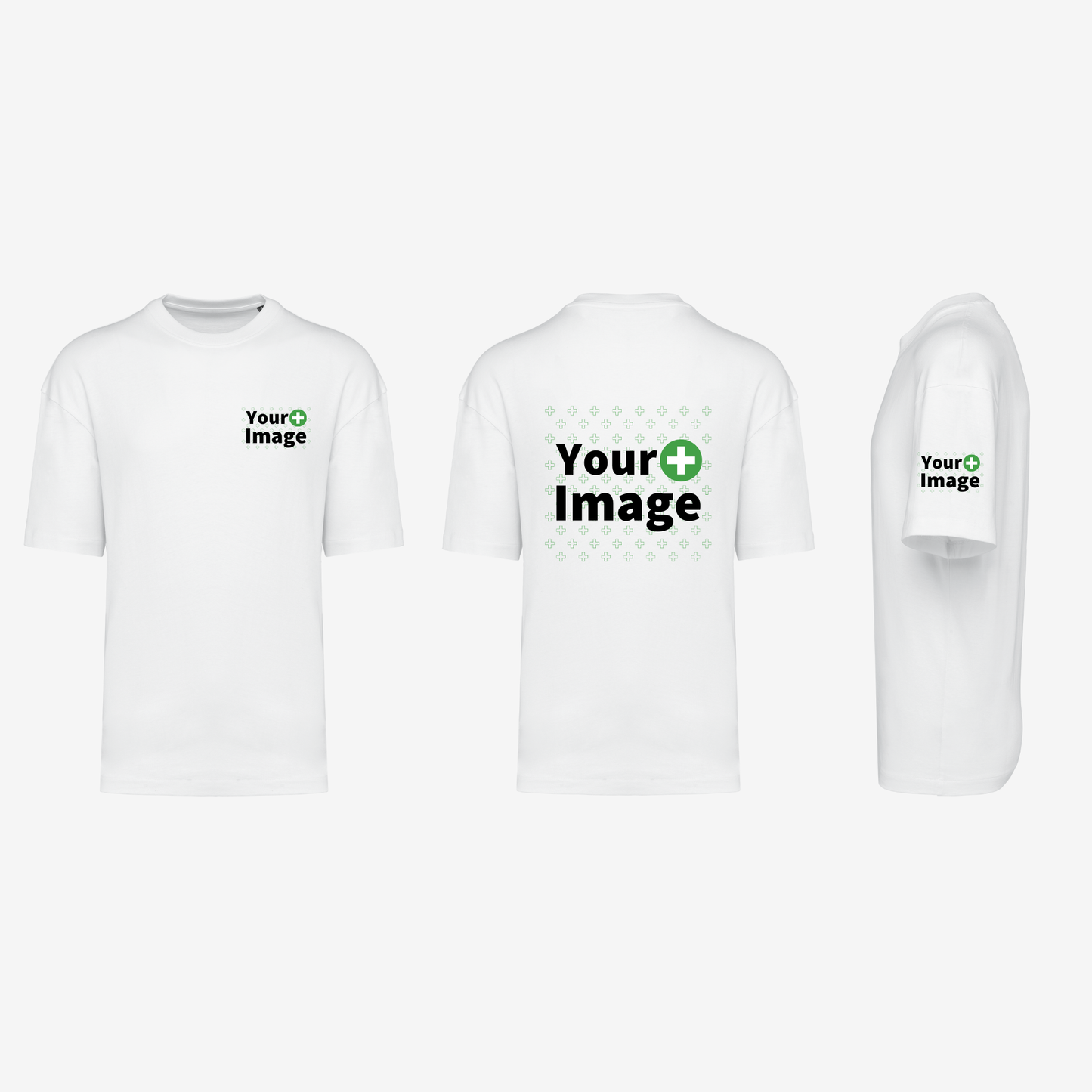 Custom Printed - OVERSIZED DROP SHOULDER T-SHIRT - White