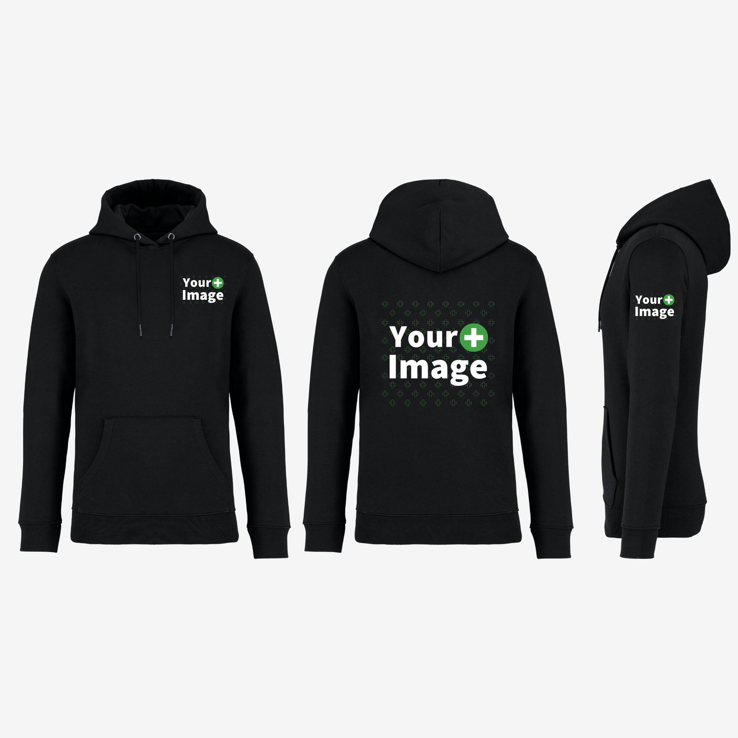 Custom Printed - HOODED SWEATSHIRT - Black