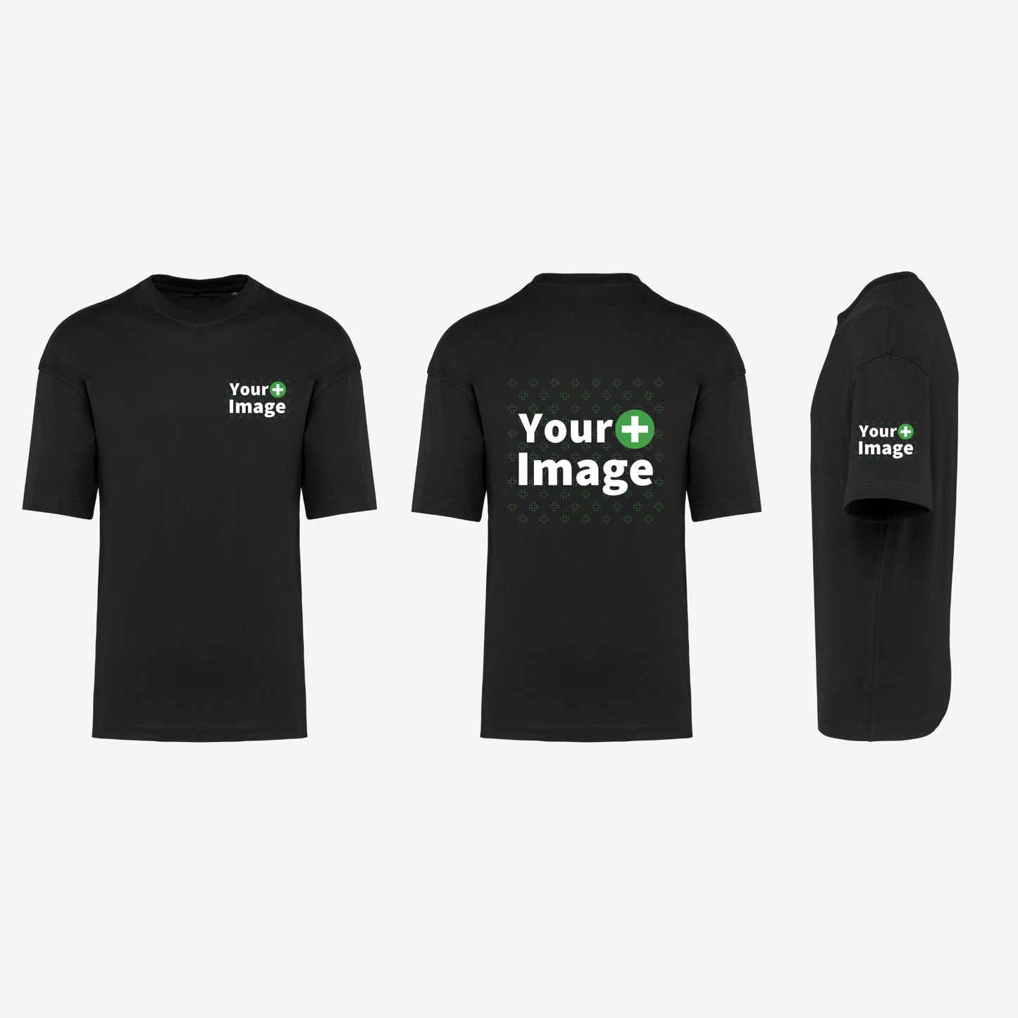 Custom Printed - OVERSIZED DROP SHOULDER T-SHIRT - Black