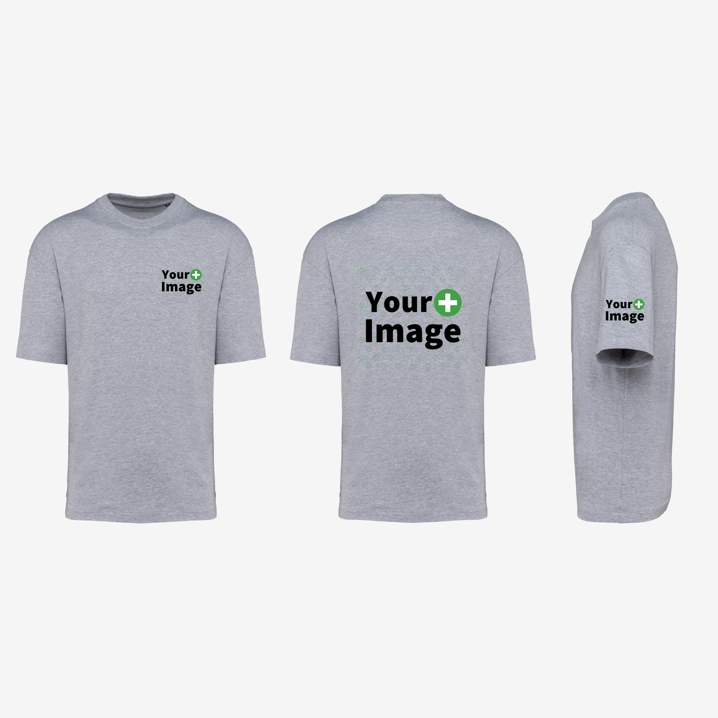 Custom Printed - OVERSIZED DROP SHOULDER T-SHIRT - Heather Slub Gray