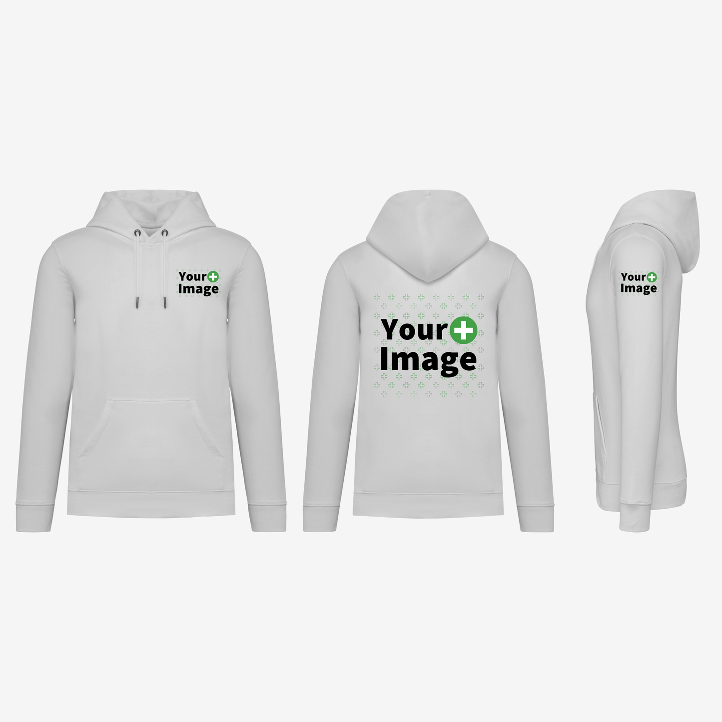 Custom Printed - HOODED SWEATSHIRT - White