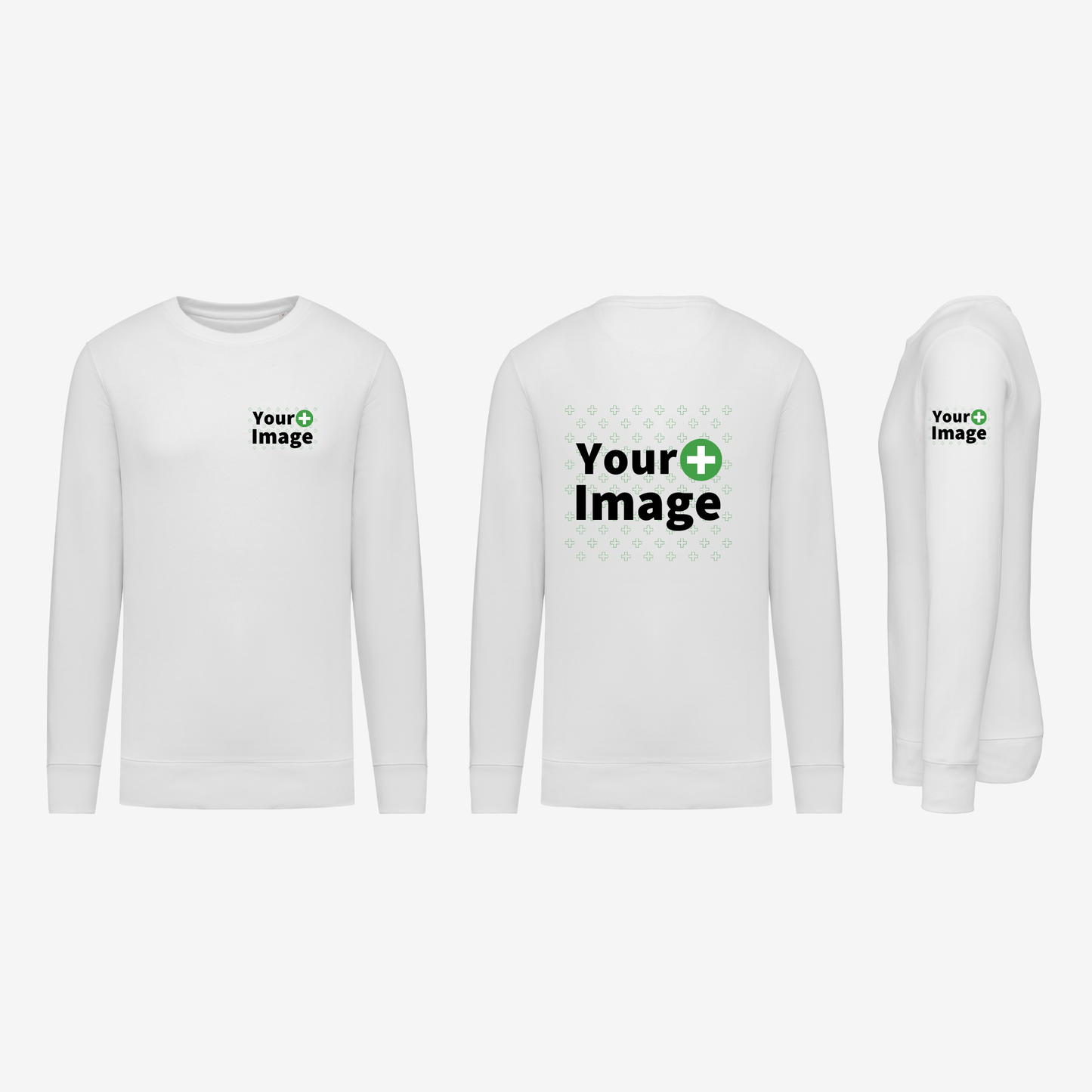 Custom Printed - CREW NECK SWEATSHIRT - White