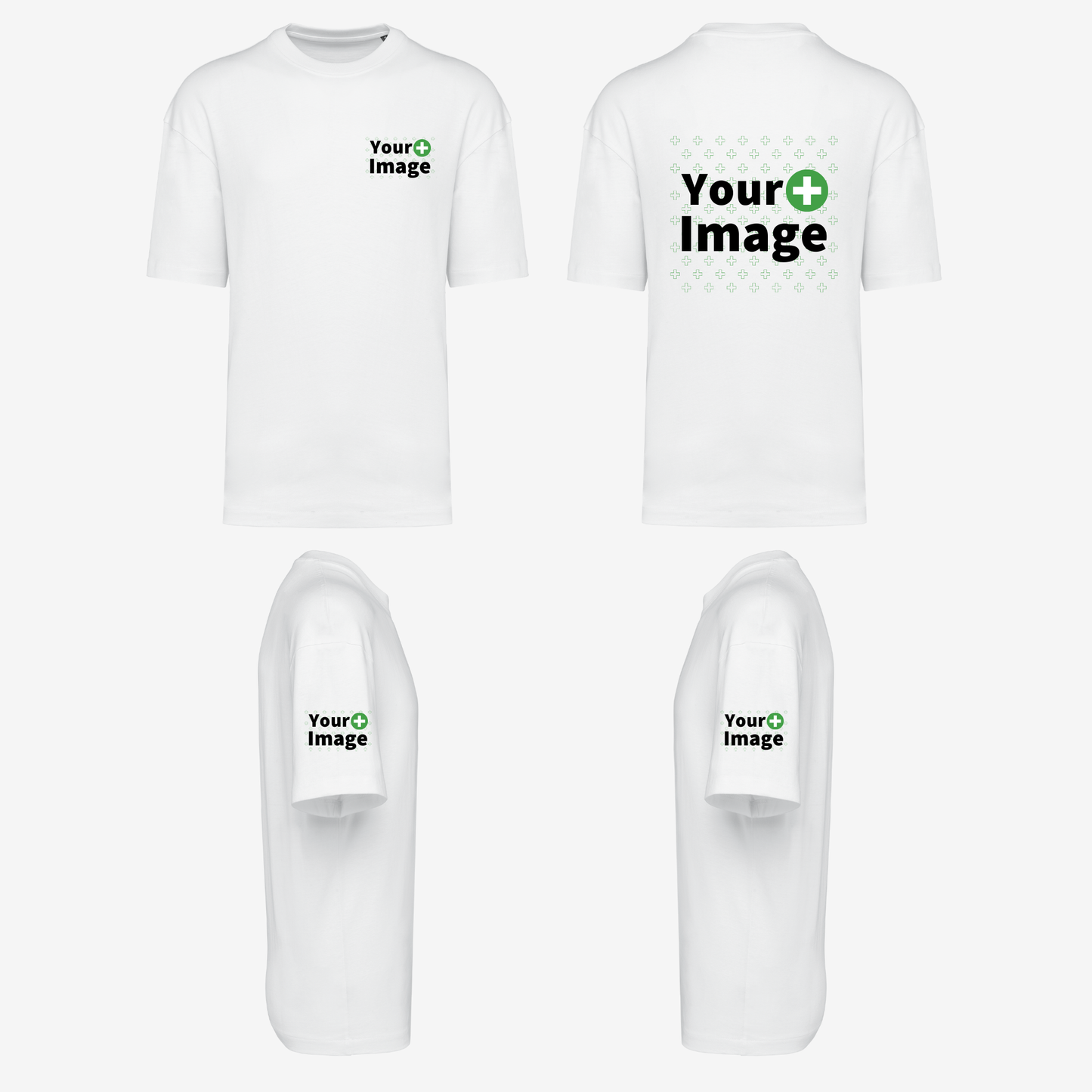 Custom Printed - OVERSIZED DROP SHOULDER T-SHIRT - White
