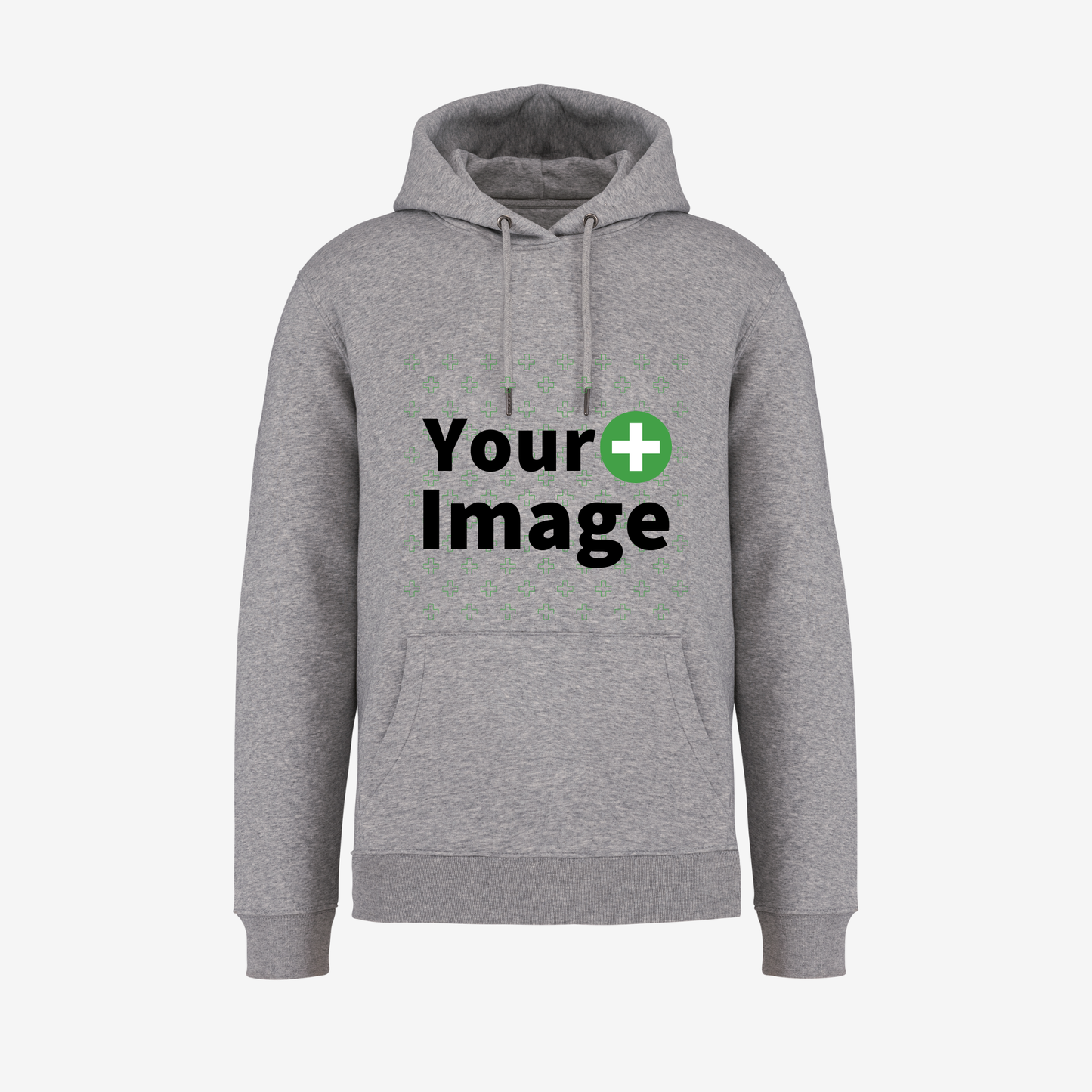 Custom Printed - HOODED SWEATSHIRT - Heather Slub Gray