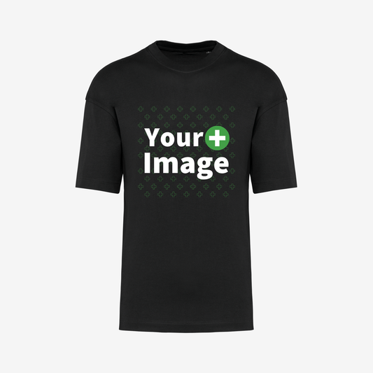 Custom Printed - OVERSIZED DROP SHOULDER T-SHIRT - Black
