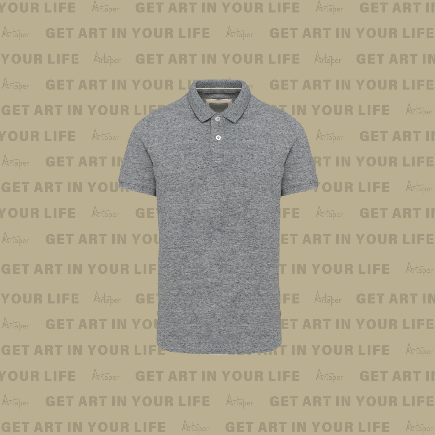 SHORT SLEEVE POLO - Heather Slub Gray