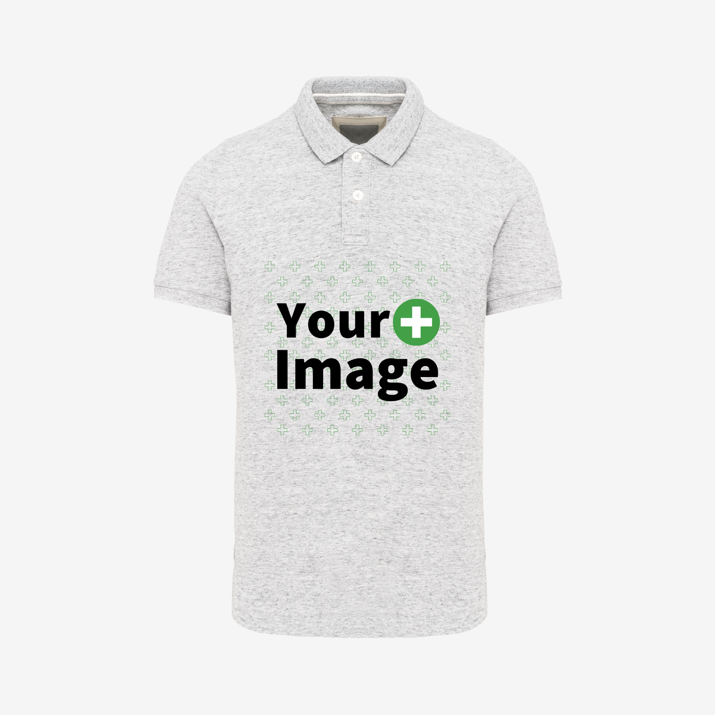 Custom Printed - SHORT SLEEVE POLO - Heather Ash Gray