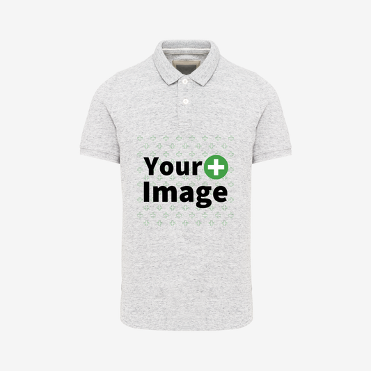 Custom Printed - SHORT SLEEVE POLO - Heather Ash Gray