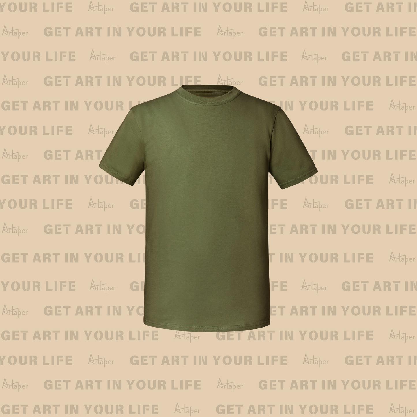 REGULAR FIT PLAIN T-SHIRT - Olive Green