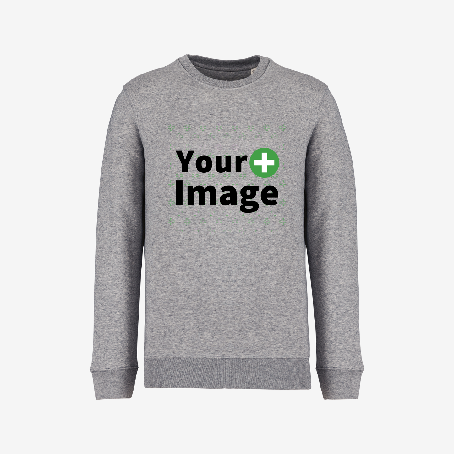 Custom Printed - CREW NECK SWEATSHIRT - Heather Slub Gray