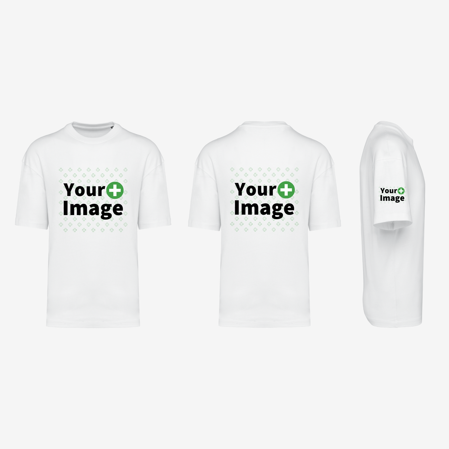 Custom Printed - OVERSIZED DROP SHOULDER T-SHIRT - White