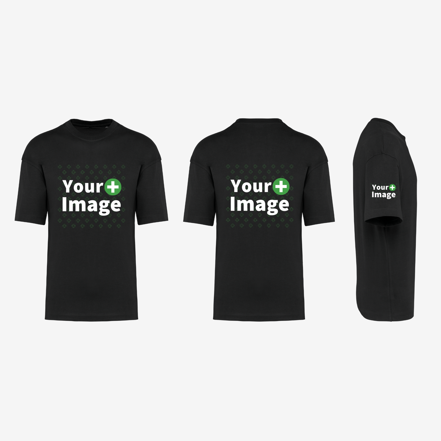Custom Printed - OVERSIZED DROP SHOULDER T-SHIRT - Black