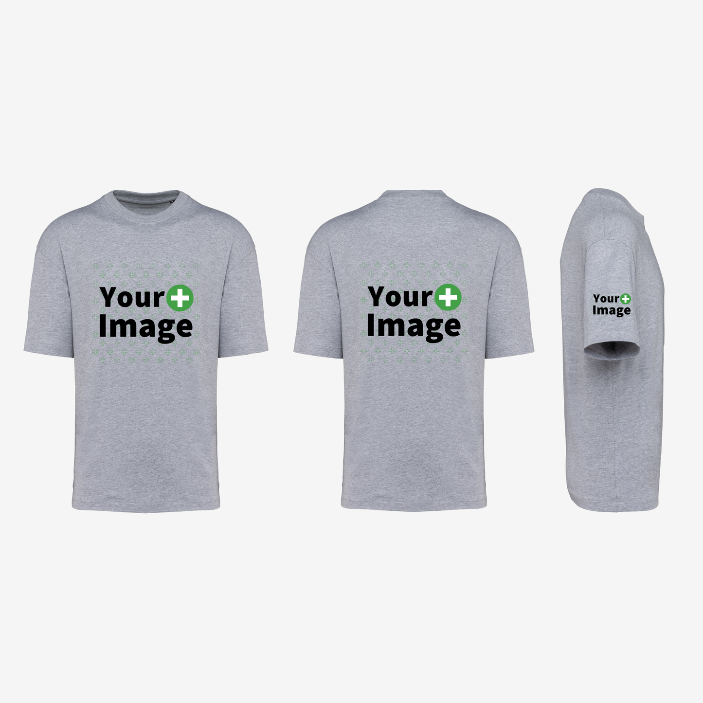 Custom Printed - OVERSIZED DROP SHOULDER T-SHIRT - Heather Slub Gray