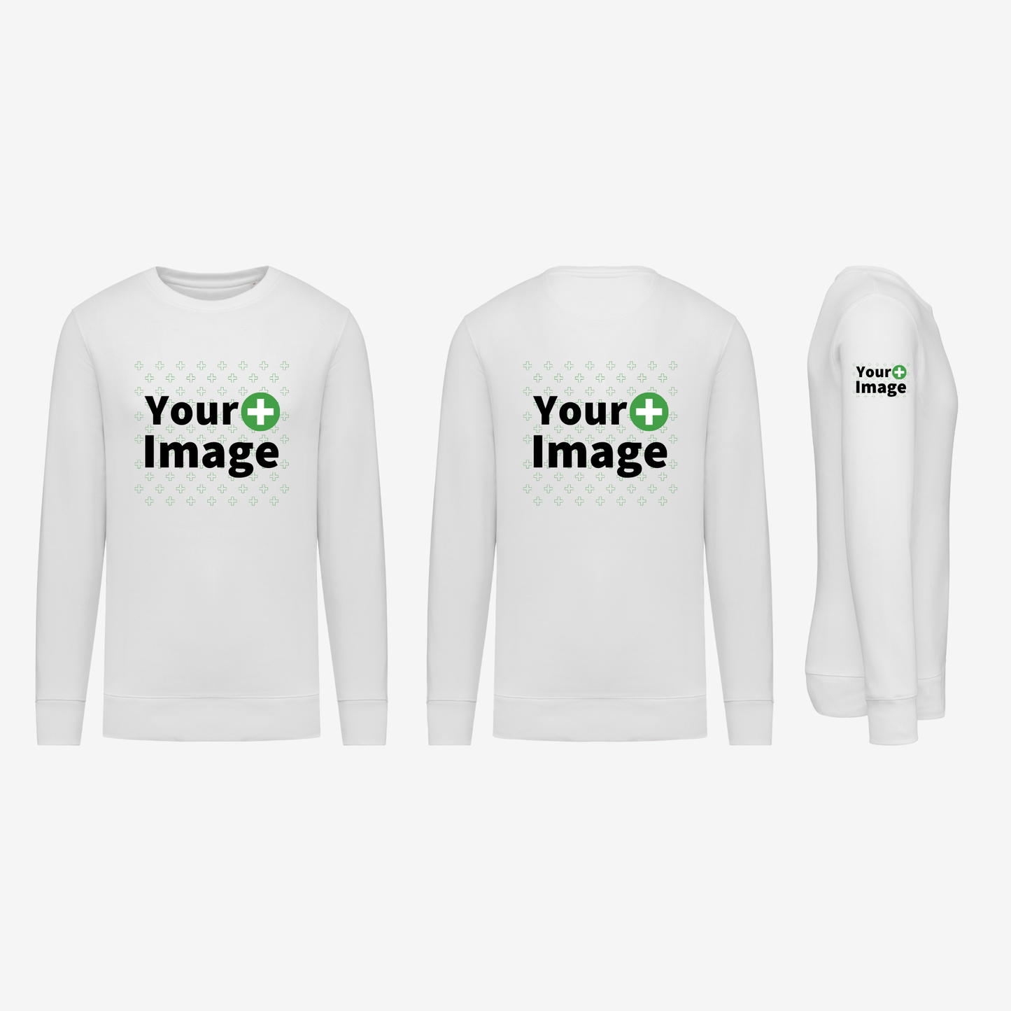 Custom Printed - CREW NECK SWEATSHIRT - White